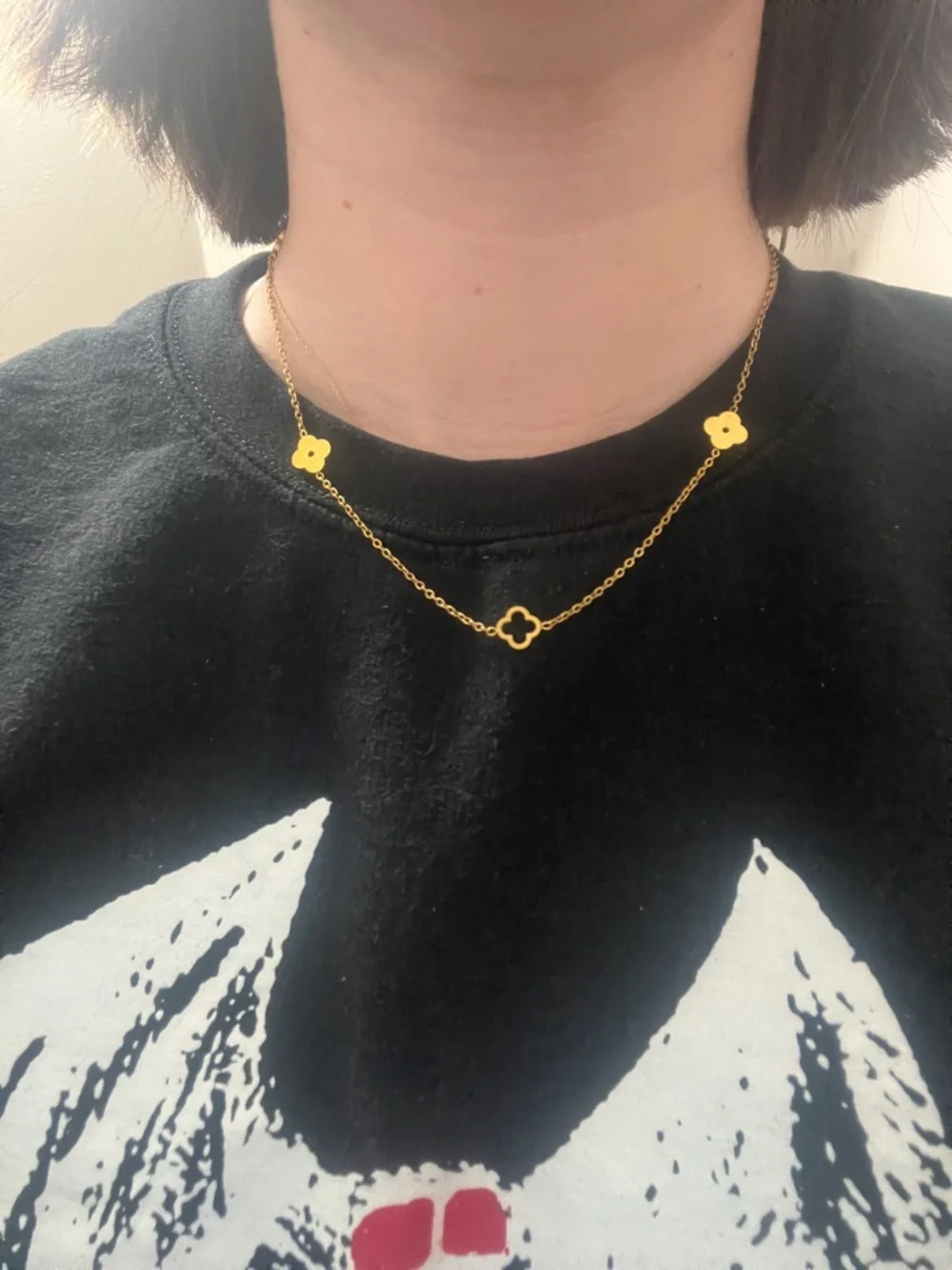 Anthropologie Jewelry Gold Plated Clover Necklace (1071) NWOT - Picture 3 of 3